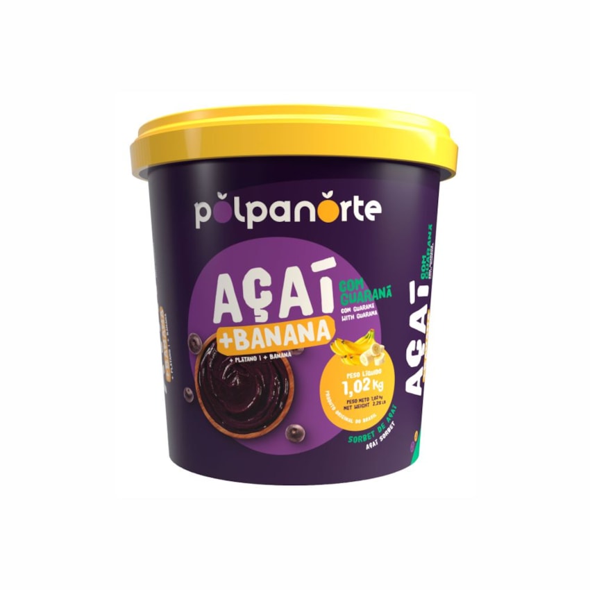 image Açaí Banana Polpanorte Pote 1,02Kg