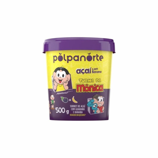 image Açaí de Banana Turma da Monica Pote 500 Gr Polpanorte