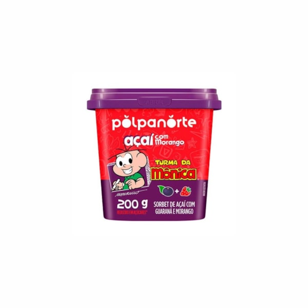 image Açaí de Morango Turma da Monica Pote 200 Gr Polpanorte