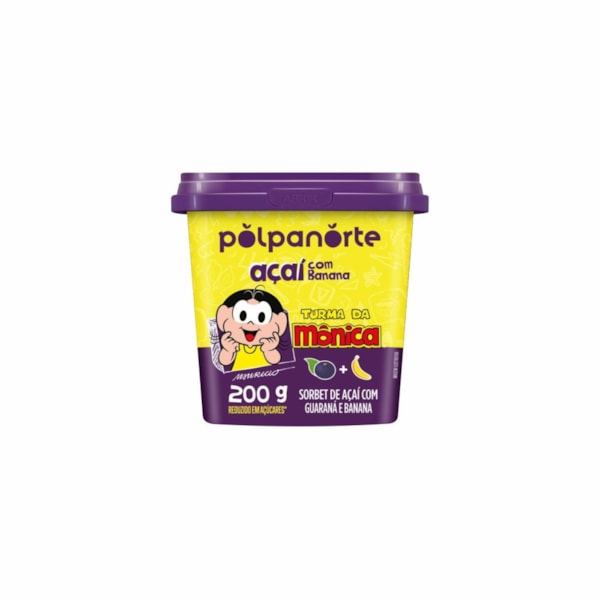 image Açaí Mix Banana Turma da Monica Pote 200 Gr Polpanorte