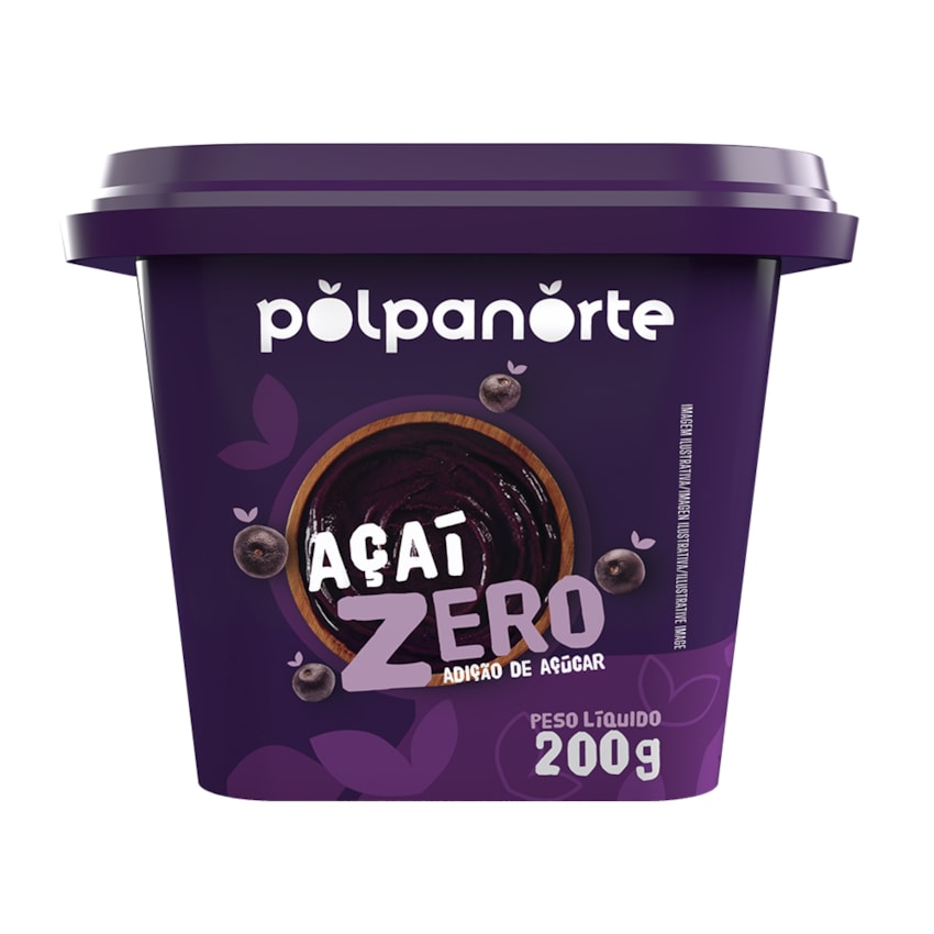 image Açaí Mix Zero Polpanorte Pote 200G