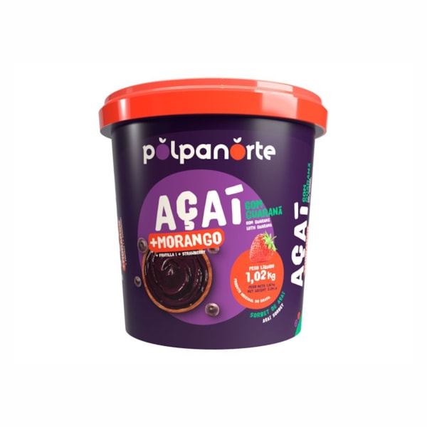 image Açaí Morango Polpanorte Pote 1,02Kg