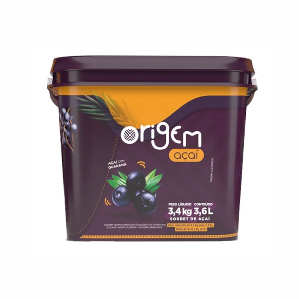 image Açaí Origem Sabor Natural Polpanorte Balde 3,4Kg