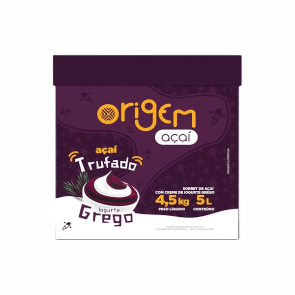 image Açaí Origem Trufado Sabor Iogurte Grego Polpanorte Caixa 4,5Kg