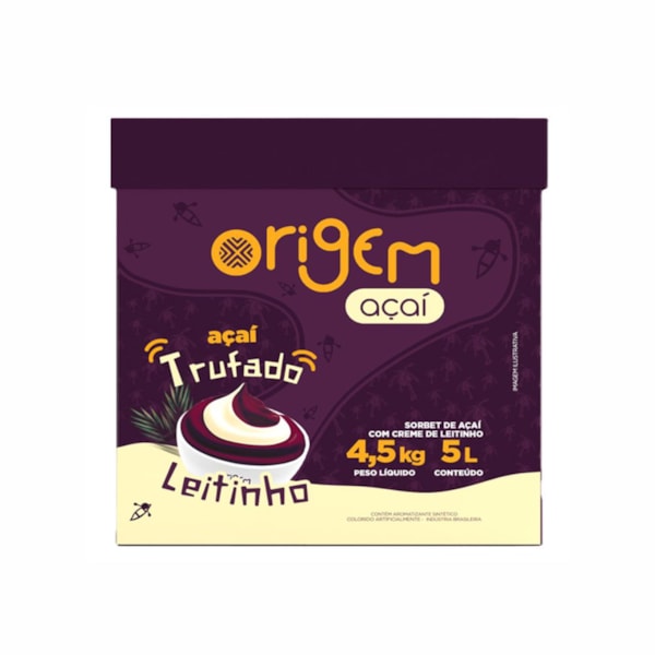 image Açaí Origem Trufado Sabor Leitinho Caixa 4,5 Kg Polpanorte