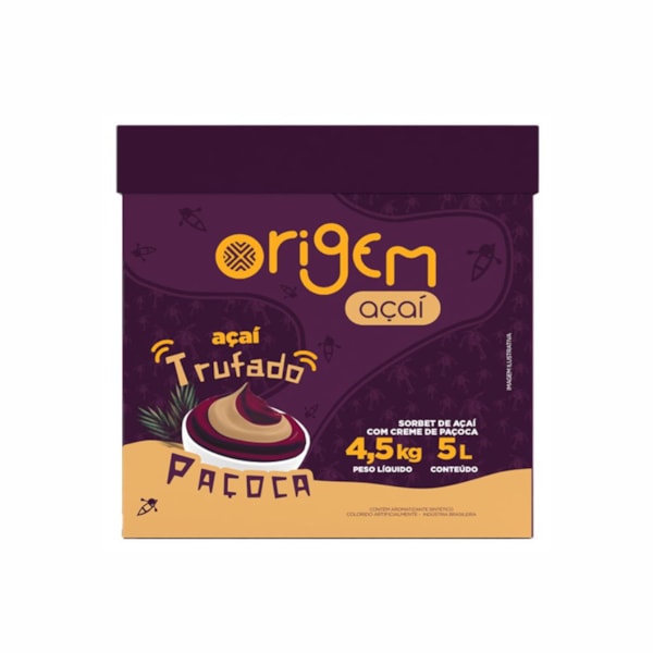 image Açaí Origem Trufado Sabor Paçoca Caixa 4,5 Kg Polpanorte