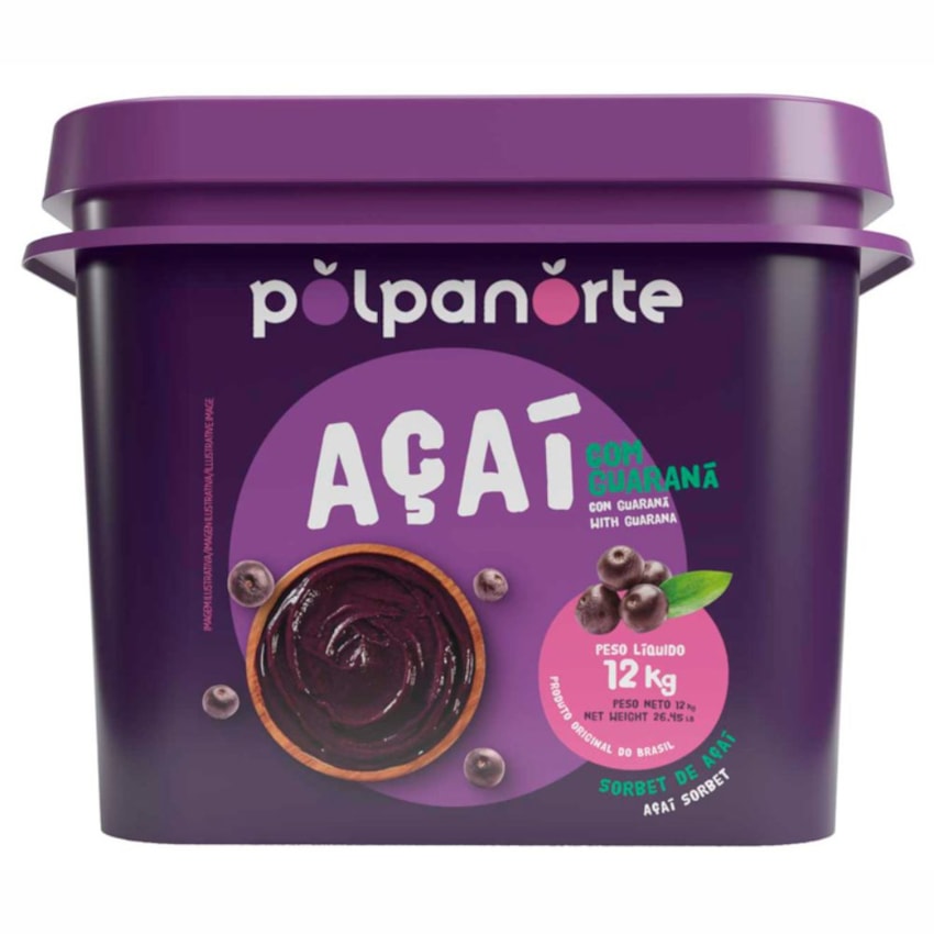 image Açaí Tradicional Polpanorte Balde 12Kg