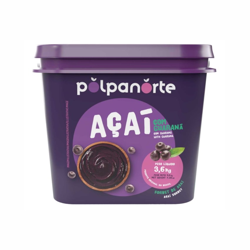 image Açaí Tradicional Polpanorte Balde 3,6Kg
