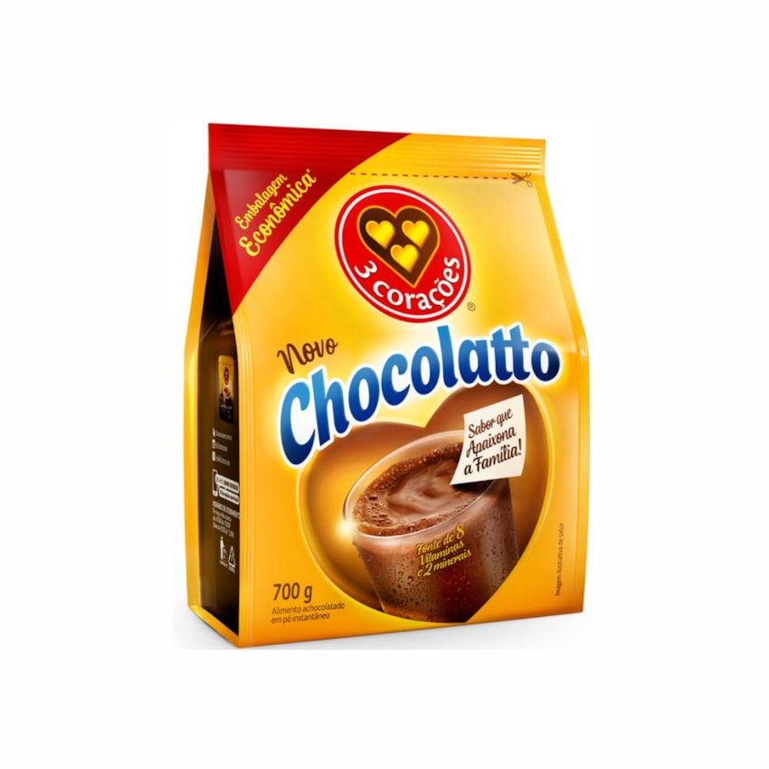image Achocolatado Pó 3 Corações 700G