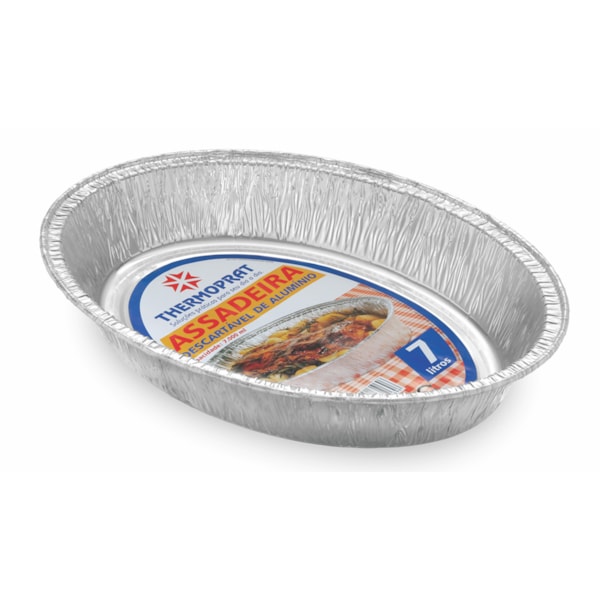 image Assadeira Alumínio 7Lt Oval Thermoprat 58 X 37Cm