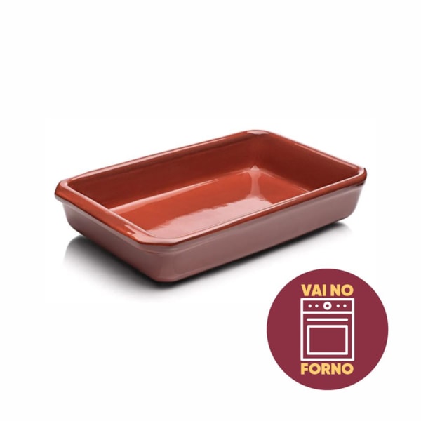 image Assadeira De Barro Princ V.M. Retangular 1500Ml 29,5 X 17,5 X 6Cm Motta Un