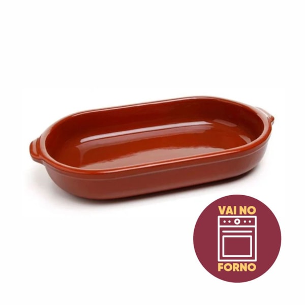 image Assadeira De Barro V.M. Oval 1000Ml 28,5 X 14 X 6Cm Motta Un