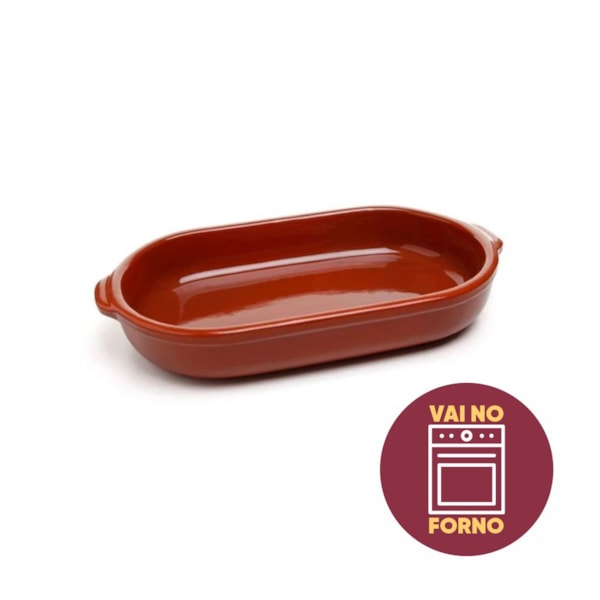 image Assadeira De Barro V.M. Oval 650Ml 24,5 X 13 X 5,5Cm Motta Un