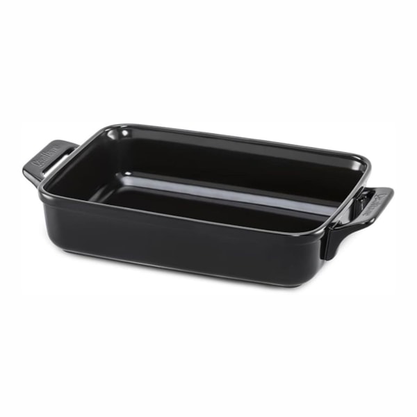 image Assadeira Retangular Cerâmica 2L 25 X 22Cm Preta Clear Ceramarte Un