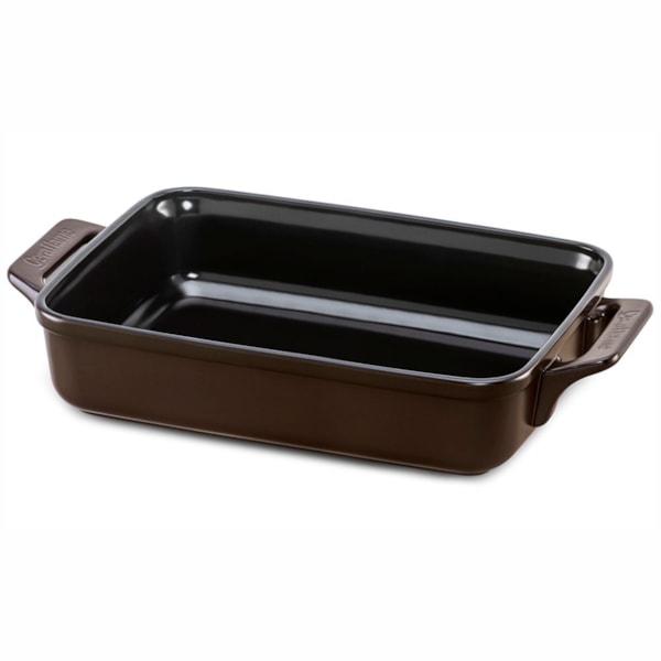 image Assadeira Retangular Cerâmica 3,5L 34 X 25Cm Chocolate Clear Ceramarte Un