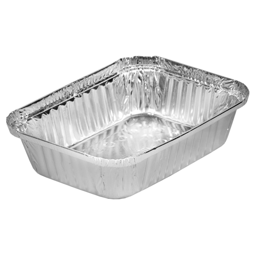 image Bandeja Alumínio 500Ml Retangular Com Tampa Thermoprat 100Un