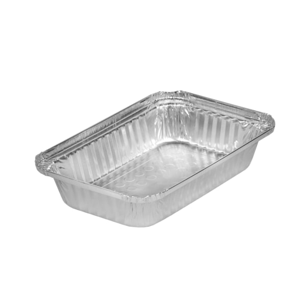 image Bandeja Alumínio 750Ml Retangular Com Tampa Thermoprat 100Un