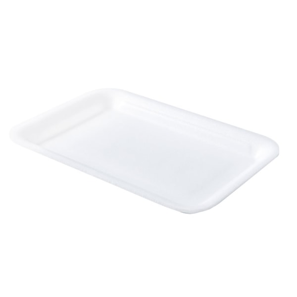 image Bandeja Isopor 02 Branca Rasa Fibraform 100Un 14,5 X 21 X 1,5Cm Fr02