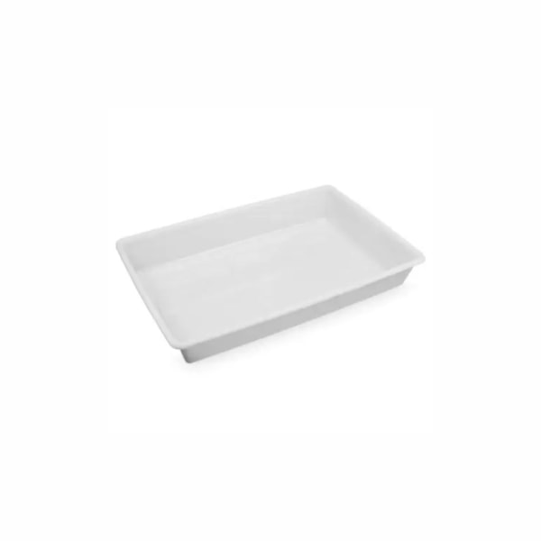 image Bandeja Plástica Retangular 2,2L Sem Tampa Branca Plasvale