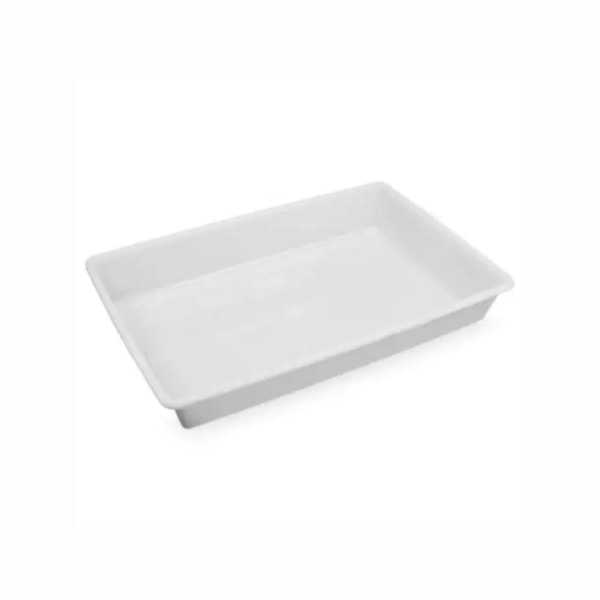 image Bandeja Plástica Retangular 7L Sem Tampa Branca Plasvale