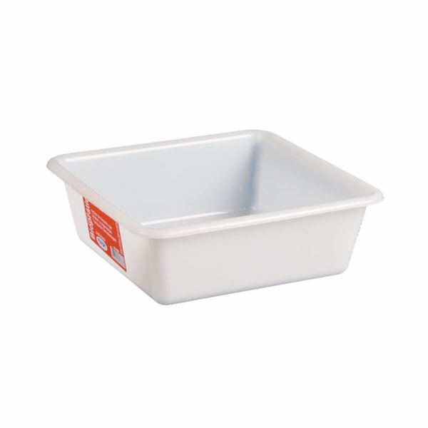 image Bandeja Plástica Retangular Branca 2,3Lt 21,5 X 21,5 X 7,3Cm Biopratika Ref. 0787