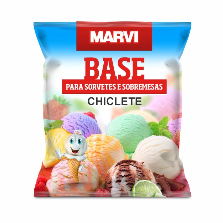image Base Em Pó P/Sorvete Chiclete Marvi 1Kg
