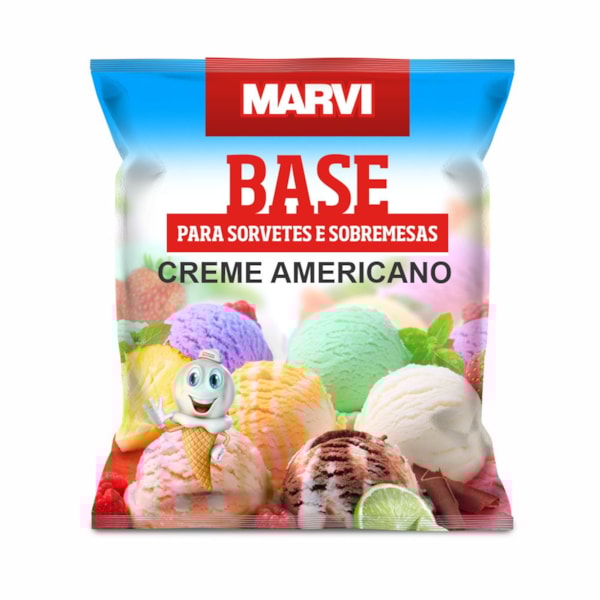 image Base Em Pó P/Sorvete Creme Americano Marvi 1Kg