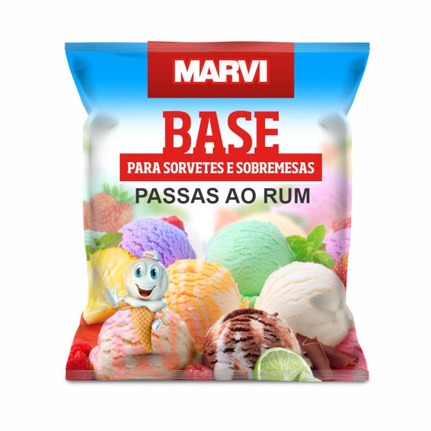 image Base Em Pó P/Sorvete Passas Ao Rum Marvi 1Kg