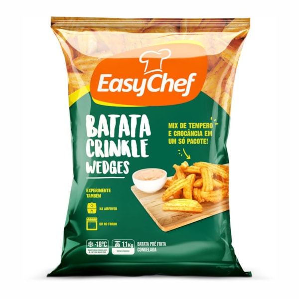 image Batata Crinkle Wedges Temperada Easychef 10 X 1,1Kg
