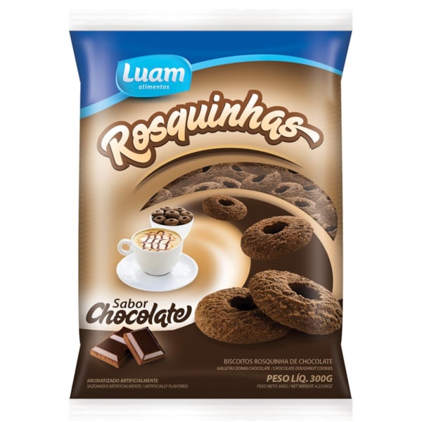 image Biscoito Rosquinha Chocolate Luam 300G