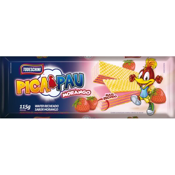 image Biscoito Wafer Morango Todeschini 115G