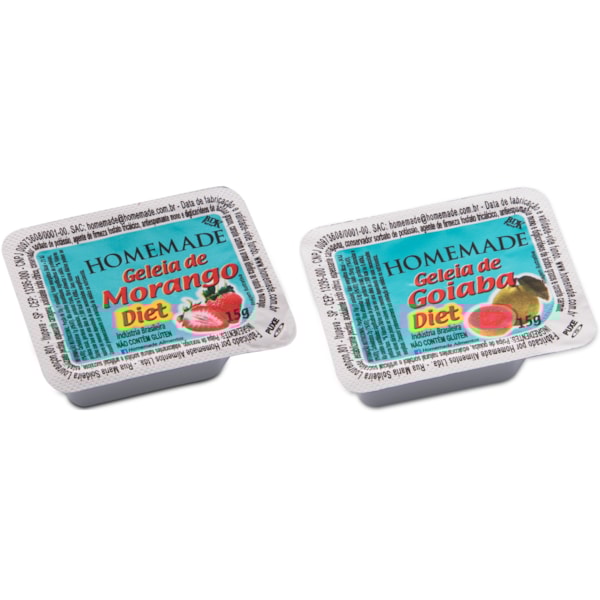 image Blister Geleia Diet Morango/Goiaba Homemade 144 X 15G