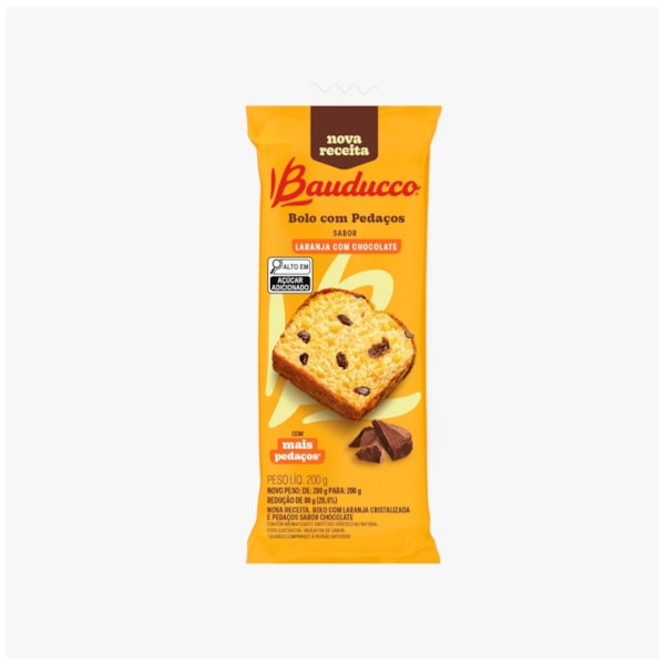 image Bolo de Laranja com Chocolate Bauducco 200 Gr