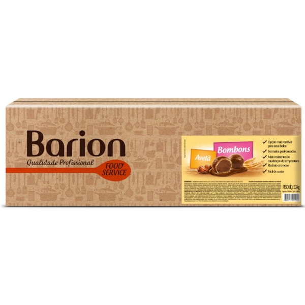 image Bombom Sabor Chocolate e Avelã com Cobertura Chocolate ao Leite Barion 2,3 Kg