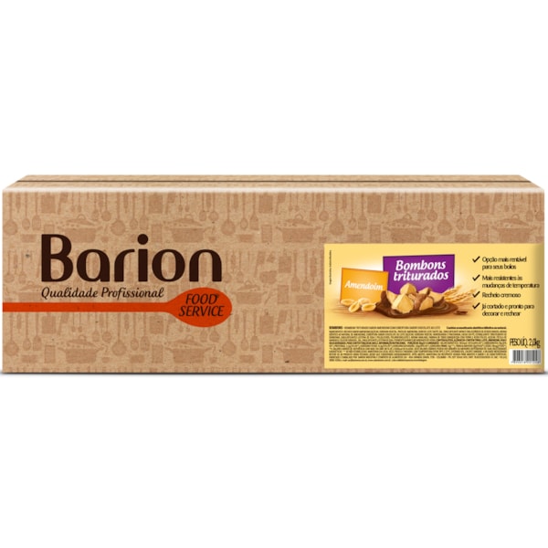 image Bombom Triturado Sabor Amendoim com Cobertura Chocolate ao Leite Barion 2 Kg