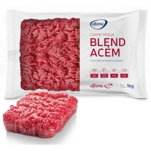 image Bovino - Carne Moída Congelada Pacote 1Kg Alfama