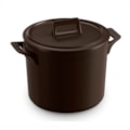 image Caçarola Alta Com Tampa 24Cm 7,5L Cerâmica Chocolate Clear Ceramarte Un
