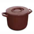 image Caçarola Alta Com Tampa 24Cm 7L Cerâmica Chocolate Duo Ceramarte Un