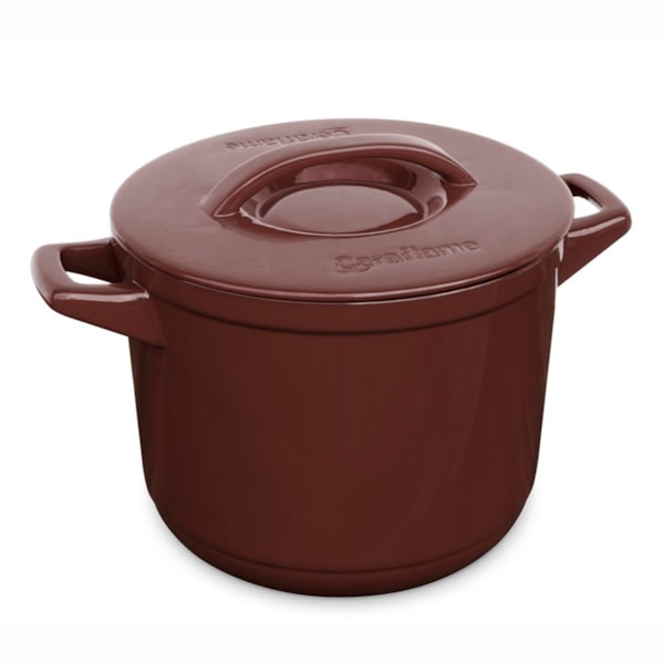 image Caçarola Alta Com Tampa 24Cm 7L Cerâmica Chocolate Duo Ceramarte Un