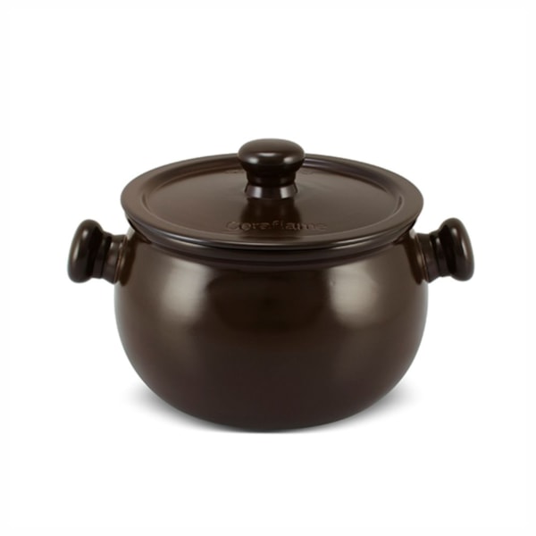image Caçarola Com Tampa 20Cm 4L Cerâmica Chocolate Premiere Ceramarte Un
