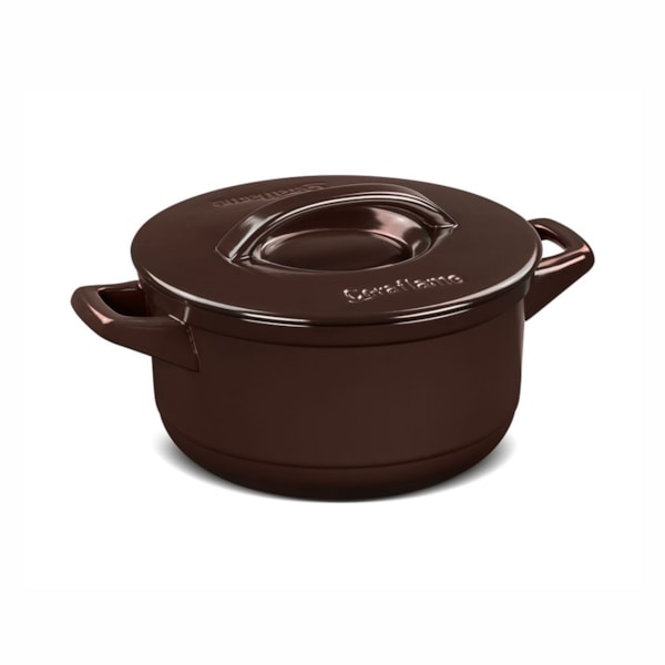 image Caçarola Com Tampa 24Cm 4,3L Cerâmica Chocolate Duo Ceramarte Un