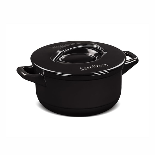 image Caçarola Com Tampa 24Cm 4,3L Cerâmica Preta Duo Ceramarte Un