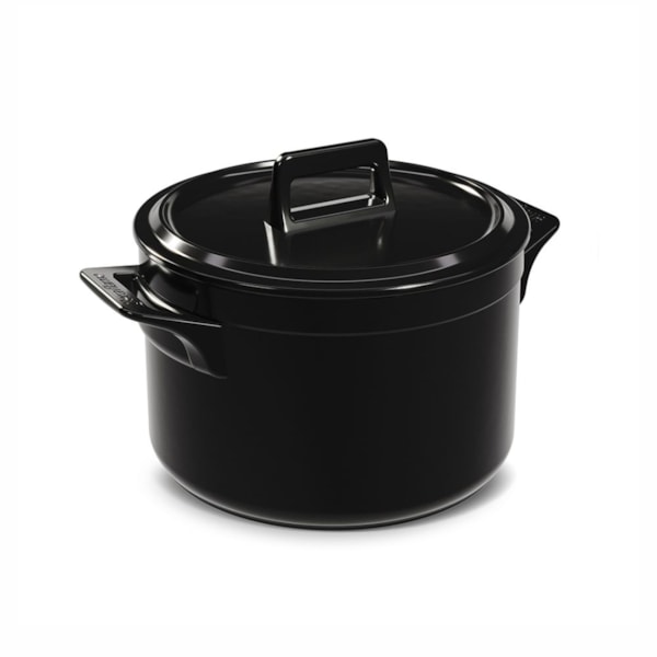 image Caçarola Com Tampa 24Cm 5L Cerâmica Preta Clear Ceramarte Un
