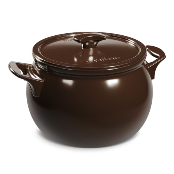 image Caçarola Com Tampa 24Cm 7L Cerâmica Chocolate New Premiere Ceramarte Un