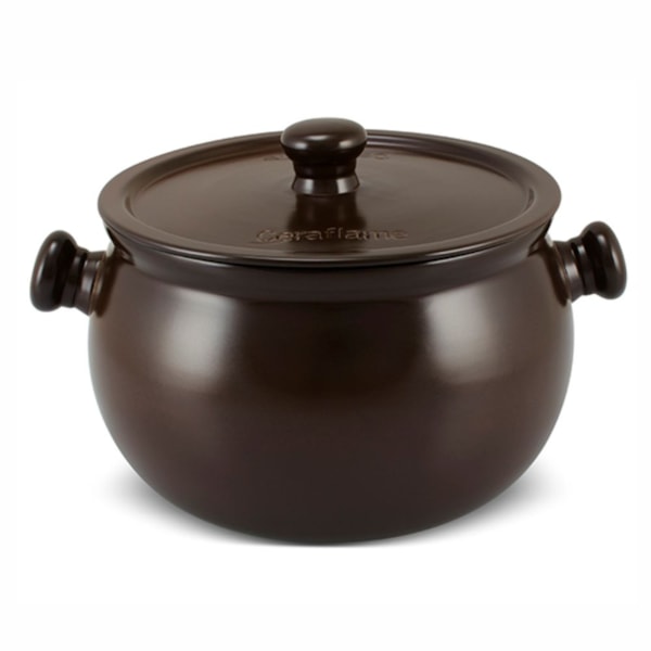 image Caçarola Com Tampa 24Cm 7L Cerâmica Chocolate Premiere Ceramarte Un