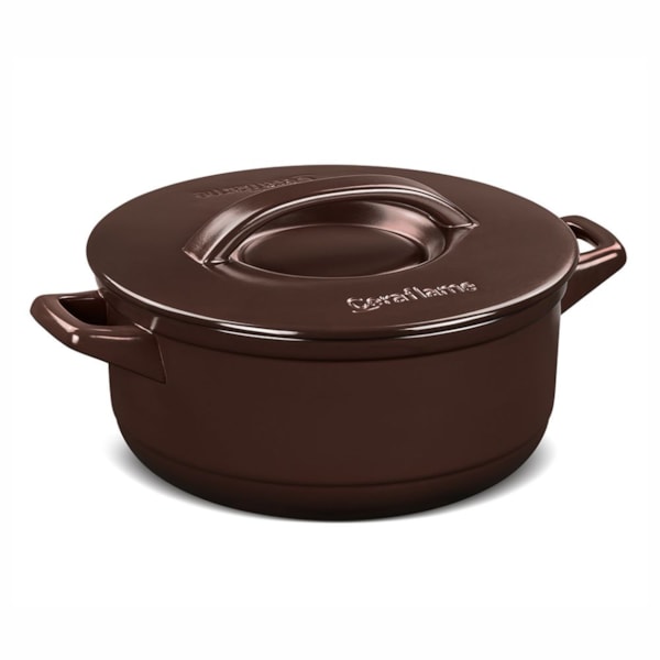image Caçarola Com Tampa 28Cm 6L Cerâmica Chocolate Duo Ceramarte Un