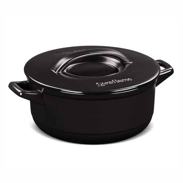 image Caçarola Com Tampa 28Cm 6L Cerâmica Preta Duo Ceramarte Un