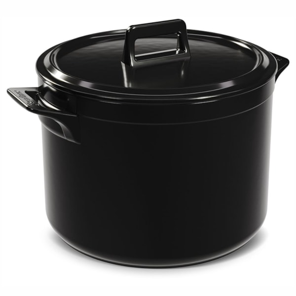 image Caçarola Com Tampa 28Cm 9,5L Cerâmica Preta Clear Ceramarte Un