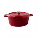 image Caçarola Redonda De Ferro Esmaltado C/ Alca E Tampa 12,2 X 26Cm 4,8L Vermelho Saute Brinox Un