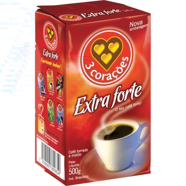 image Café Extra Forte 500G 3 Corações Vácuo